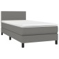 vidaXL Boxspringbett mit Matratze & LED Dunkelgrau 100x200 cm Stoff vidaXL Boxspringbett mit Matratze & LED Dunkelgrau 100x200 cm Stoff