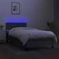 vidaXL Boxspringbett mit Matratze & LED Dunkelgrau 100x200 cm Stoff vidaXL Boxspringbett mit Matratze & LED Dunkelgrau 100x200 cm Stoff