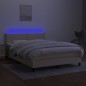 vidaXL Boxspringbett mit Matratze & LED Creme 140x200 cm Stoff vidaXL Boxspringbett mit Matratze & LED Creme 140x200 cm Stoff