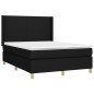 vidaXL Boxspringbett mit Matratze Schwarz 140x200 cm Stoff vidaXL Boxspringbett mit Matratze Schwarz 140x200 cm Stoff