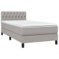 vidaXL Boxspringbett mit Matratze & LED Hellgrau 90x190 cm Stoff vidaXL Boxspringbett mit Matratze & LED Hellgrau 90x190 cm Stoff