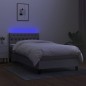 vidaXL Boxspringbett mit Matratze & LED Hellgrau 90x190 cm Stoff vidaXL Boxspringbett mit Matratze & LED Hellgrau 90x190 cm Stoff