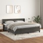 vidaXL Boxspringbett mit Matratze Dunkelgrau 180x200 cm Samt vidaXL Boxspringbett mit Matratze Dunkelgrau 180x200 cm Samt