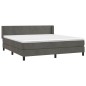 vidaXL Boxspringbett mit Matratze Dunkelgrau 180x200 cm Samt vidaXL Boxspringbett mit Matratze Dunkelgrau 180x200 cm Samt