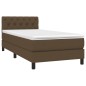 vidaXL Boxspringbett mit Matratze & LED Dunkelbraun 80x200 cm Stoff vidaXL Boxspringbett mit Matratze & LED Dunkelbraun 80x200 cm Stoff