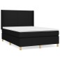 vidaXL Boxspringbett mit Matratze Schwarz 140x190 cm Stoff vidaXL Boxspringbett mit Matratze Schwarz 140x190 cm Stoff