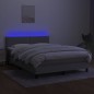vidaXL Boxspringbett mit Matratze & LED Hellgrau 140x200 cm Stoff vidaXL Boxspringbett mit Matratze & LED Hellgrau 140x200 cm Stoff