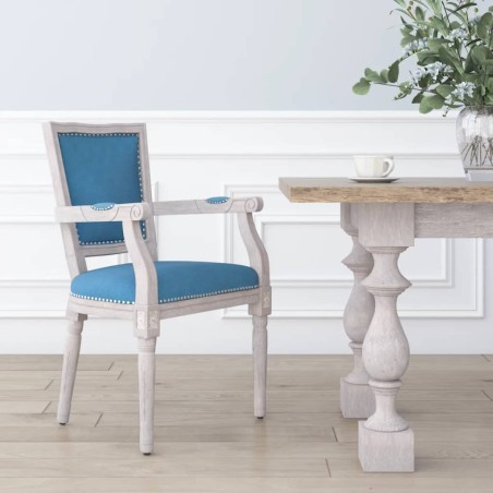 Esszimmerstuhl Blau Samt
