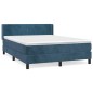 vidaXL Boxspringbett mit Matratze Dunkelblau 140x190 cm Samt vidaXL Boxspringbett mit Matratze Dunkelblau 140x190 cm Samt