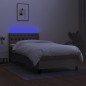 vidaXL Boxspringbett mit Matratze & LED Taupe 90x200 cm Stoff vidaXL Boxspringbett mit Matratze & LED Taupe 90x200 cm Stoff