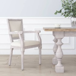 Esszimmerstuhl Beige Leinen