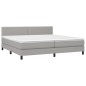 vidaXL Boxspringbett mit Matratze & LED Hellgrau 200x200 cm Stoff vidaXL Boxspringbett mit Matratze & LED Hellgrau 200x200 cm Stoff