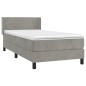 vidaXL Boxspringbett mit Matratze Hellgrau 80x200 cm Samt vidaXL Boxspringbett mit Matratze Hellgrau 80x200 cm Samt