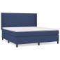vidaXL Boxspringbett mit Matratze Blau 180x200 cm Stoff vidaXL Boxspringbett mit Matratze Blau 180x200 cm Stoff