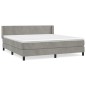vidaXL Boxspringbett mit Matratze Hellgrau 180x200 cm Samt vidaXL Boxspringbett mit Matratze Hellgrau 180x200 cm Samt
