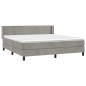vidaXL Boxspringbett mit Matratze Hellgrau 180x200 cm Samt vidaXL Boxspringbett mit Matratze Hellgrau 180x200 cm Samt