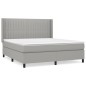 vidaXL Boxspringbett mit Matratze Hellgrau 180x200 cm Stoff vidaXL Boxspringbett mit Matratze Hellgrau 180x200 cm Stoff