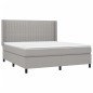 vidaXL Boxspringbett mit Matratze Hellgrau 180x200 cm Stoff vidaXL Boxspringbett mit Matratze Hellgrau 180x200 cm Stoff