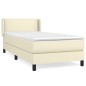 vidaXL Boxspringbett mit Matratze Creme 90x200 cm Kunstleder vidaXL Boxspringbett mit Matratze Creme 90x200 cm Kunstleder