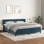 vidaXL Boxspringbett mit Matratze Dunkelblau 160x200 cm Samt vidaXL Boxspringbett mit Matratze Dunkelblau 160x200 cm Samt