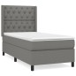 vidaXL Boxspringbett mit Matratze Dunkelgrau 80x200 cm Stoff vidaXL Boxspringbett mit Matratze Dunkelgrau 80x200 cm Stoff