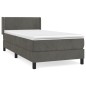 vidaXL Boxspringbett mit Matratze Dunkelgrau 80x200 cm Samt vidaXL Boxspringbett mit Matratze Dunkelgrau 80x200 cm Samt