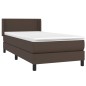 vidaXL Boxspringbett mit Matratze Braun 90x200 cm Kunstleder vidaXL Boxspringbett mit Matratze Braun 90x200 cm Kunstleder