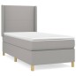 vidaXL Boxspringbett mit Matratze Hellgrau 100x200 cm Stoff vidaXL Boxspringbett mit Matratze Hellgrau 100x200 cm Stoff