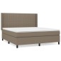vidaXL Boxspringbett mit Matratze Taupe 180x200 cm Stoff vidaXL Boxspringbett mit Matratze Taupe 180x200 cm Stoff