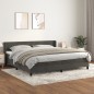 vidaXL Boxspringbett mit Matratze Dunkelgrau 200x200 cm Samt vidaXL Boxspringbett mit Matratze Dunkelgrau 200x200 cm Samt