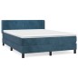 vidaXL Boxspringbett mit Matratze Dunkelblau 140x200 cm Samt vidaXL Boxspringbett mit Matratze Dunkelblau 140x200 cm Samt
