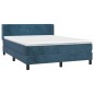 vidaXL Boxspringbett mit Matratze Dunkelblau 140x200 cm Samt vidaXL Boxspringbett mit Matratze Dunkelblau 140x200 cm Samt