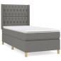 vidaXL Boxspringbett mit Matratze Dunkelgrau 90x190 cm Stoff vidaXL Boxspringbett mit Matratze Dunkelgrau 90x190 cm Stoff