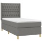 vidaXL Boxspringbett mit Matratze Dunkelgrau 90x190 cm Stoff vidaXL Boxspringbett mit Matratze Dunkelgrau 90x190 cm Stoff