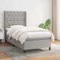 vidaXL Boxspringbett mit Matratze Hellgrau 80x200 cm Stoff vidaXL Boxspringbett mit Matratze Hellgrau 80x200 cm Stoff