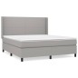 vidaXL Boxspringbett mit Matratze Hellgrau 180x200 cm Stoff vidaXL Boxspringbett mit Matratze Hellgrau 180x200 cm Stoff