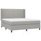 vidaXL Boxspringbett mit Matratze Hellgrau 180x200 cm Stoff vidaXL Boxspringbett mit Matratze Hellgrau 180x200 cm Stoff
