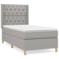 vidaXL Boxspringbett mit Matratze Hellgrau 80x200 cm Stoff vidaXL Boxspringbett mit Matratze Hellgrau 80x200 cm Stoff