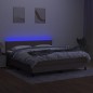vidaXL Boxspringbett mit Matratze & LED Taupe 180x200 cm Stoff vidaXL Boxspringbett mit Matratze & LED Taupe 180x200 cm Stoff