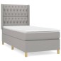vidaXL Boxspringbett mit Matratze Hellgrau 90x200 cm Stoff vidaXL Boxspringbett mit Matratze Hellgrau 90x200 cm Stoff
