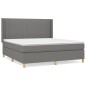 vidaXL Boxspringbett mit Matratze Dunkelgrau 180x200 cm Stoff vidaXL Boxspringbett mit Matratze Dunkelgrau 180x200 cm Stoff