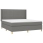 vidaXL Boxspringbett mit Matratze Dunkelgrau 180x200 cm Stoff vidaXL Boxspringbett mit Matratze Dunkelgrau 180x200 cm Stoff