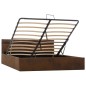 Bett mit Bettkasten Hydraulisch LED Braun Stoff 180x200 cm Bett mit Bettkasten Hydraulisch LED Braun Stoff 180x200 cm