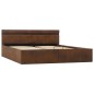 Bett mit Bettkasten Hydraulisch LED Braun Stoff 180x200 cm Bett mit Bettkasten Hydraulisch LED Braun Stoff 180x200 cm