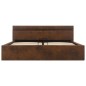 Bett mit Bettkasten Hydraulisch LED Braun Stoff 180x200 cm Bett mit Bettkasten Hydraulisch LED Braun Stoff 180x200 cm