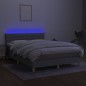 vidaXL Boxspringbett mit Matratze & LED Hellgrau 140x200 cm Stoff vidaXL Boxspringbett mit Matratze & LED Hellgrau 140x200 cm Stoff