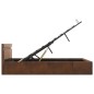 Bett mit Bettkasten Hydraulisch LED Braun Stoff 180x200 cm Bett mit Bettkasten Hydraulisch LED Braun Stoff 180x200 cm