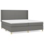 vidaXL Boxspringbett mit Matratze Dunkelgrau 200x200 cm Stoff vidaXL Boxspringbett mit Matratze Dunkelgrau 200x200 cm Stoff