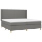 vidaXL Boxspringbett mit Matratze Dunkelgrau 200x200 cm Stoff vidaXL Boxspringbett mit Matratze Dunkelgrau 200x200 cm Stoff