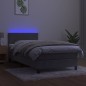 vidaXL Boxspringbett mit Matratze & LED Hellgrau 90x200 cm Samt vidaXL Boxspringbett mit Matratze & LED Hellgrau 90x200 cm Samt